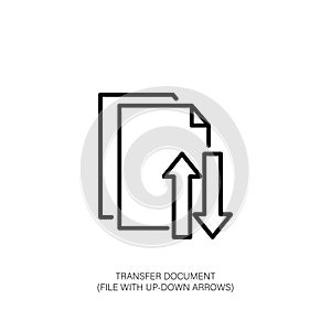 Document Transfer Icon: Upload and Download Arrows