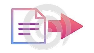 Document Transition or Data Migration Icon, vector design Generative AI