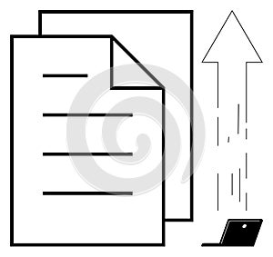 Document Upload Process with Digital File Transfer to Cloud or Server
