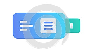 Document with USB Drive Icon for Data Storage, vector design Generative AI