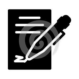 Document vector glyph flat icon