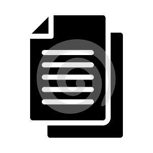 Document vector glyph flat icon