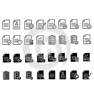 Document vector icon set. File illustration sign collection. paper symbol. accounting logo.