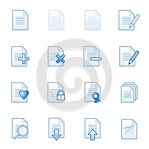 Document web icons, blue series