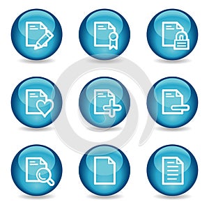 Document web icons, glossy sphere series set 2