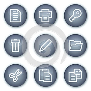 Document web icons set 1, mineral circle buttons