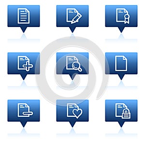 Document web icons set 2, blue speech bubbles