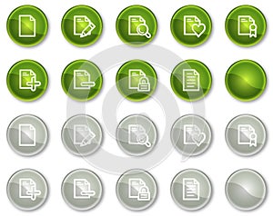 Document web icons set 2, circle buttons