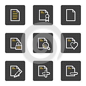 Document web icons set 2, grey buttons series