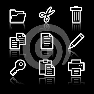 Document white contour web icons