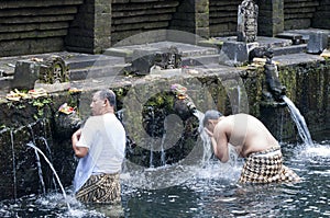 Documentary editorial image. Holy Spring Water Tirta Empul Hindu Temple , Bali Indonesia