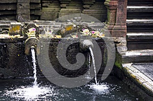 Documentary editorial image. Holy Spring Water Tirta Empul Hindu Temple , Bali Indonesia