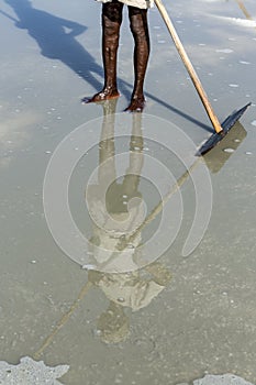 Documentary image editorial. Salt field worker India