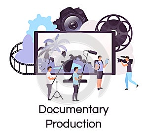 Documentary production flat concept icon