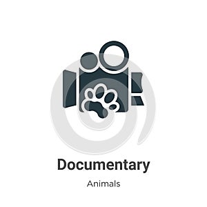 Documentary vector icon on white background. Flat vector documentary icon symbol sign from modern animals collection for mobile
