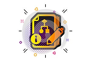 Documentation with algorithm icon. Technical instruction sign. Vector