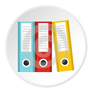 Documentation in folders icon circle