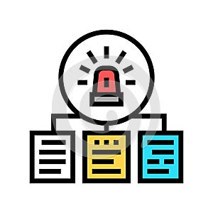 documentation with incidents color icon vector illustration