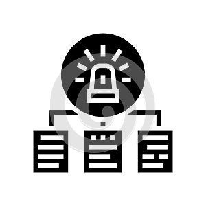 documentation with incidents glyph icon vector illustration