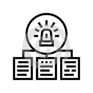 documentation with incidents line icon vector illustration