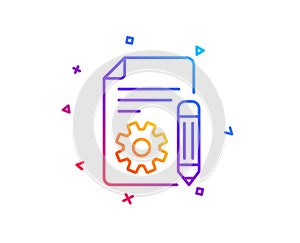 Documentation line icon. Technical instruction sign. Vector