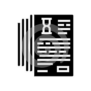 documentation lists heap glyph icon vector illustration