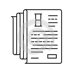 documentation lists heap line icon vector illustration
