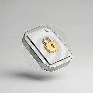 DocumentIcon Padlock Security LockedFile ThreeDimensional