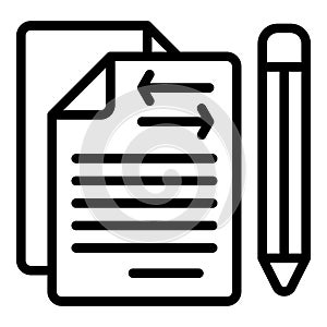 Documents barter icon outline vector. Coin finance