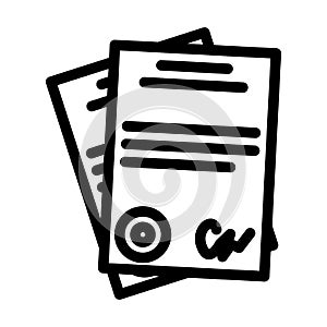 documents business manager, agreement partnership line icon vector illustration