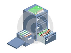 Documents cabinet vector files archive storage box