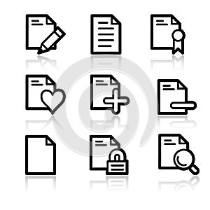 Documents contour web icons