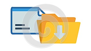 Documents Download from Folder Interface Icon, vector design Generative AI