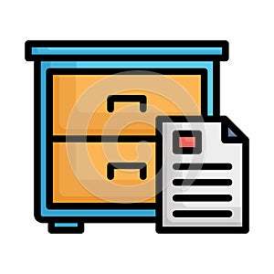 Documents, file drawer Vector Icon which can easily modify