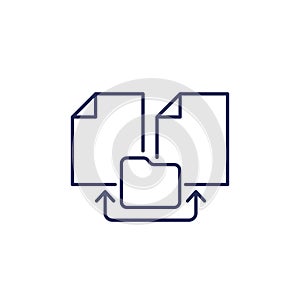 documents and file folder line icon