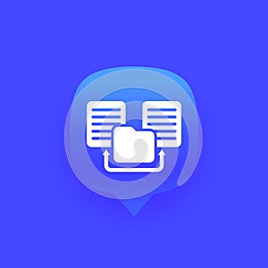 documents and a file folder vector icon