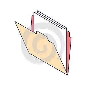 Documents file icon, flat design