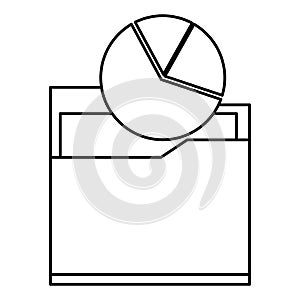 Documents folder files icon cartoon in black and white