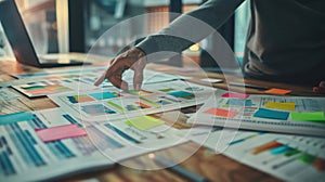 The documents and hands planning.AI generated image