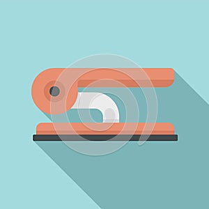 Documents hole punch icon, flat style