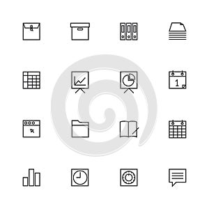 Documents icon sets, Line icons.