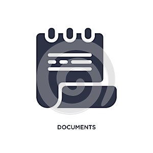 documents icon on white background. Simple element illustration from law and justice concept