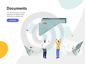 Documents Illustration Concept. Modern flat design concept of web page design for website and mobile website.Vector illustration