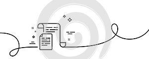 Documents line icon. Doc file page sign. Continuous line with curl. Vector