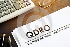 Qualified domestic relations order QDRO. photo