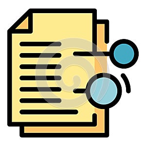 Documents remote access icon color outline vector