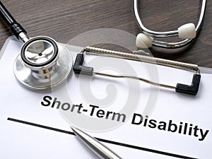 Documents about short term disability and stethoscope.