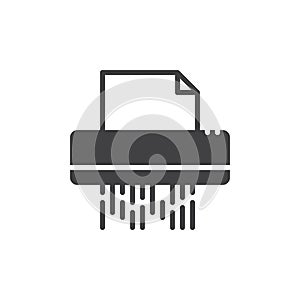 Documents shredder icon vector, filled flat sign, solid pictogram isolated on white.