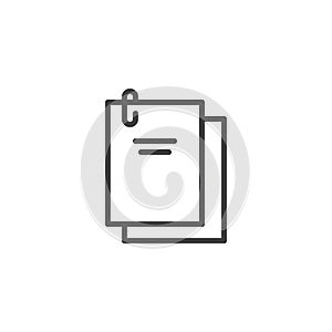 Documents stapled with a paper clip outline icon