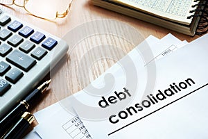 Documents with title debt consolidation.